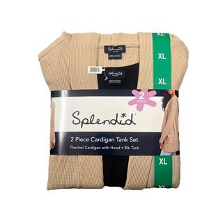 NWT Women's Sand Cardigan/Black Tank SPLENDID Set XL